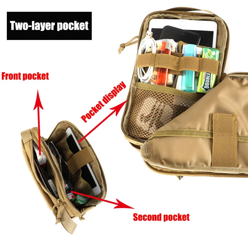 Molle Tactical Pouch Hunter Waist Bag Molle Chest Shoulder Pack Men Camping Hunting Airsoft Emergency First Aid Medical Pack 6