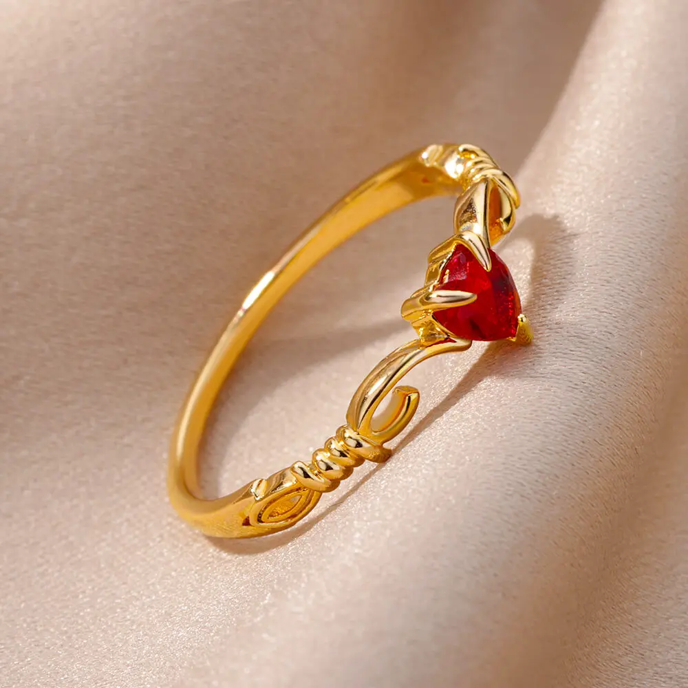 Zircon Heart Rings Ring for Women