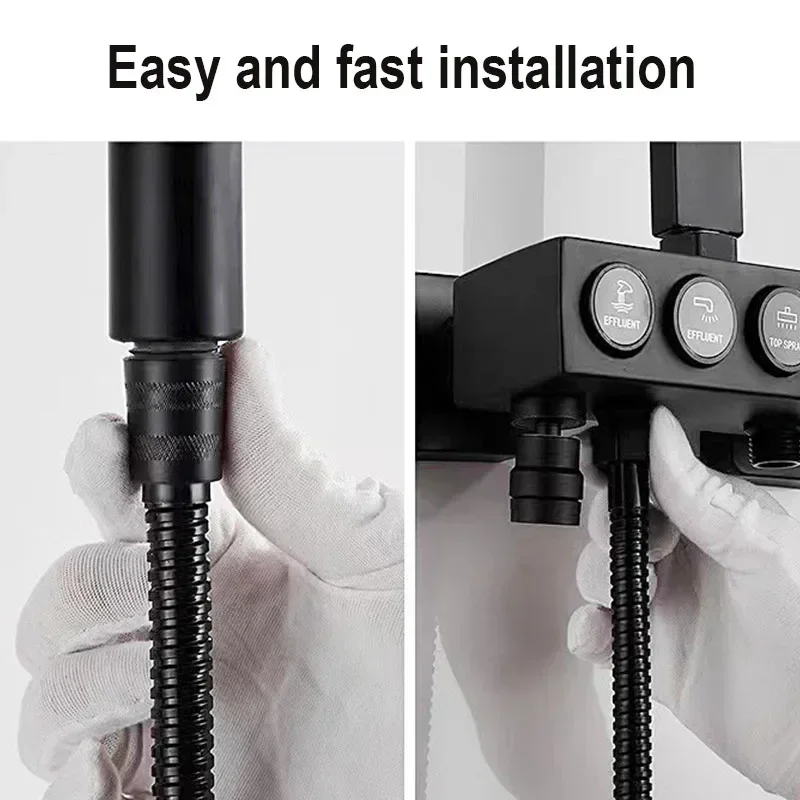 Pull Garden Hoses Accessories Garden Water Hose Pipes SUS304 Black Extension Bathroom 1.5/2M Flexible Shower New Pipe Extendable