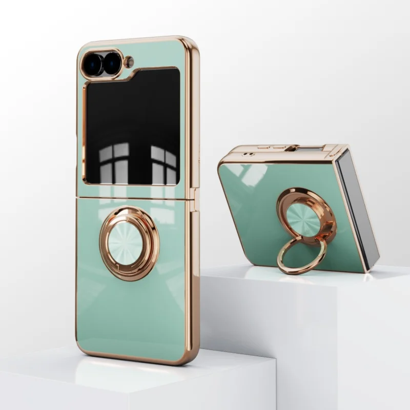 Electroplate Solid Color Magnetic Ring Holder Phone Case