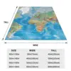 3D World Map Blankets Blue Ocean Countries Travel Office Flannel Throw Blanket Warm Soft Couch Chair Sofa Bed Bedspread Gift 2