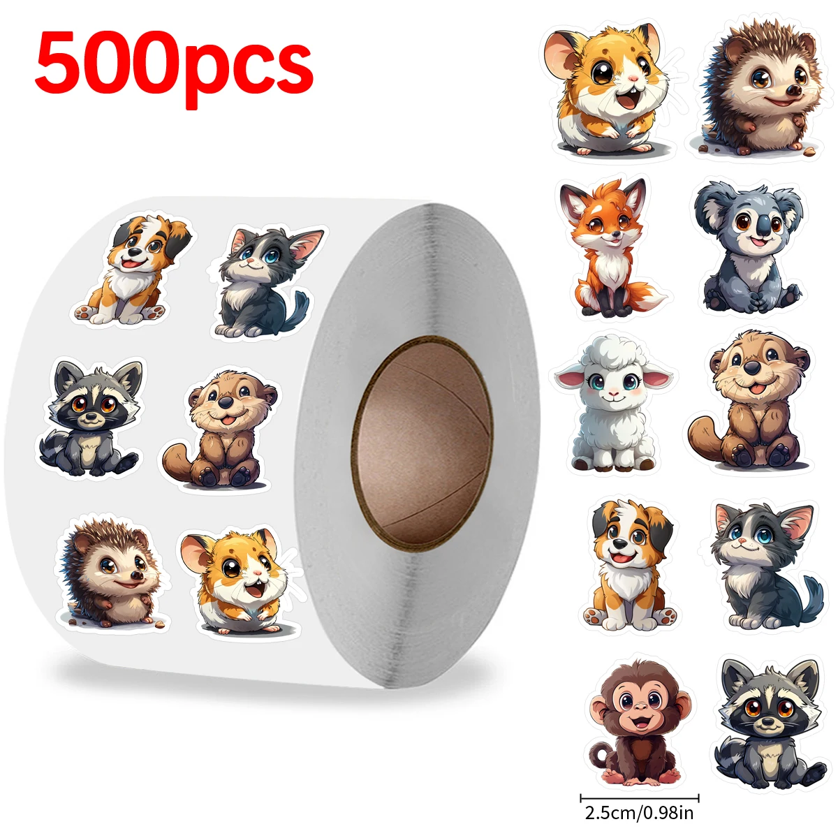 Animal Stickers Cartoon Sticker Cartoon Stickers 500pcs Zoo Cartoon Animals Cartoon Police Car Airplane Roll Stickers Reward Stickers Children's Toy