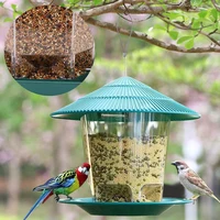 Window Wild Bird Feeder House Transparent Plastic Bird Feeder Hanging Peanut Nut Feeding Station Garden Seed Dispenser 2