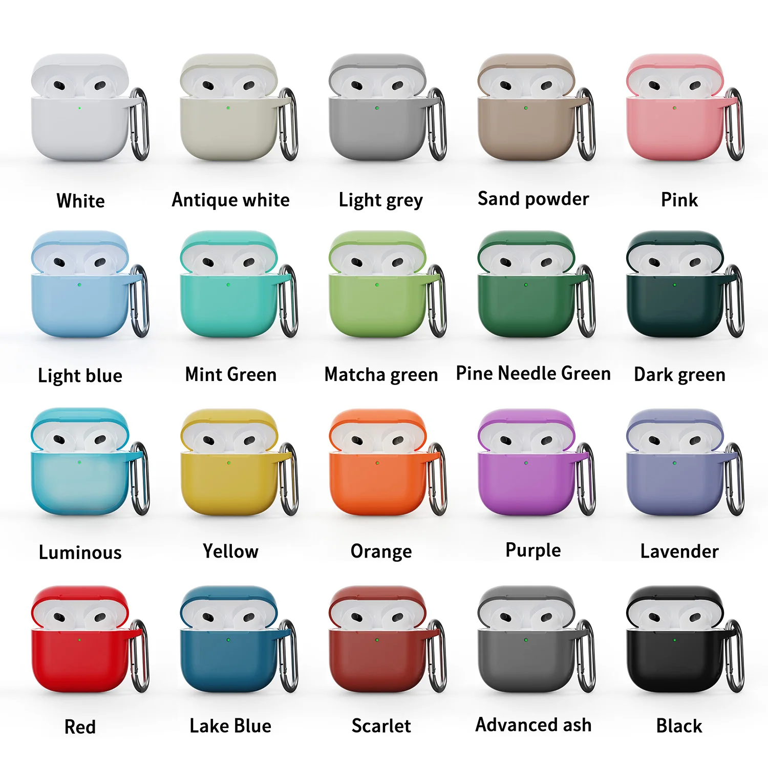 Enhanced Soft Silicone Earphone Case - Solid Color & Thickened Design