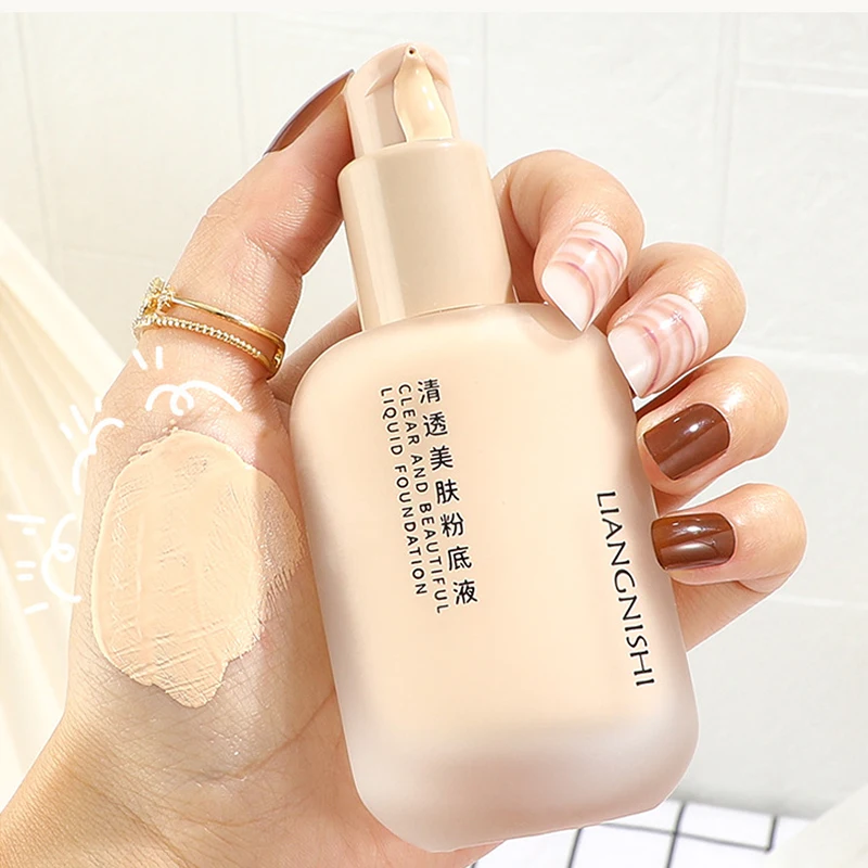 

Clear Liquid Foundation Natural Concealer Oil Control Brightening Skin Color Sweat Prevention Lasting Makeup Liquid Foundation