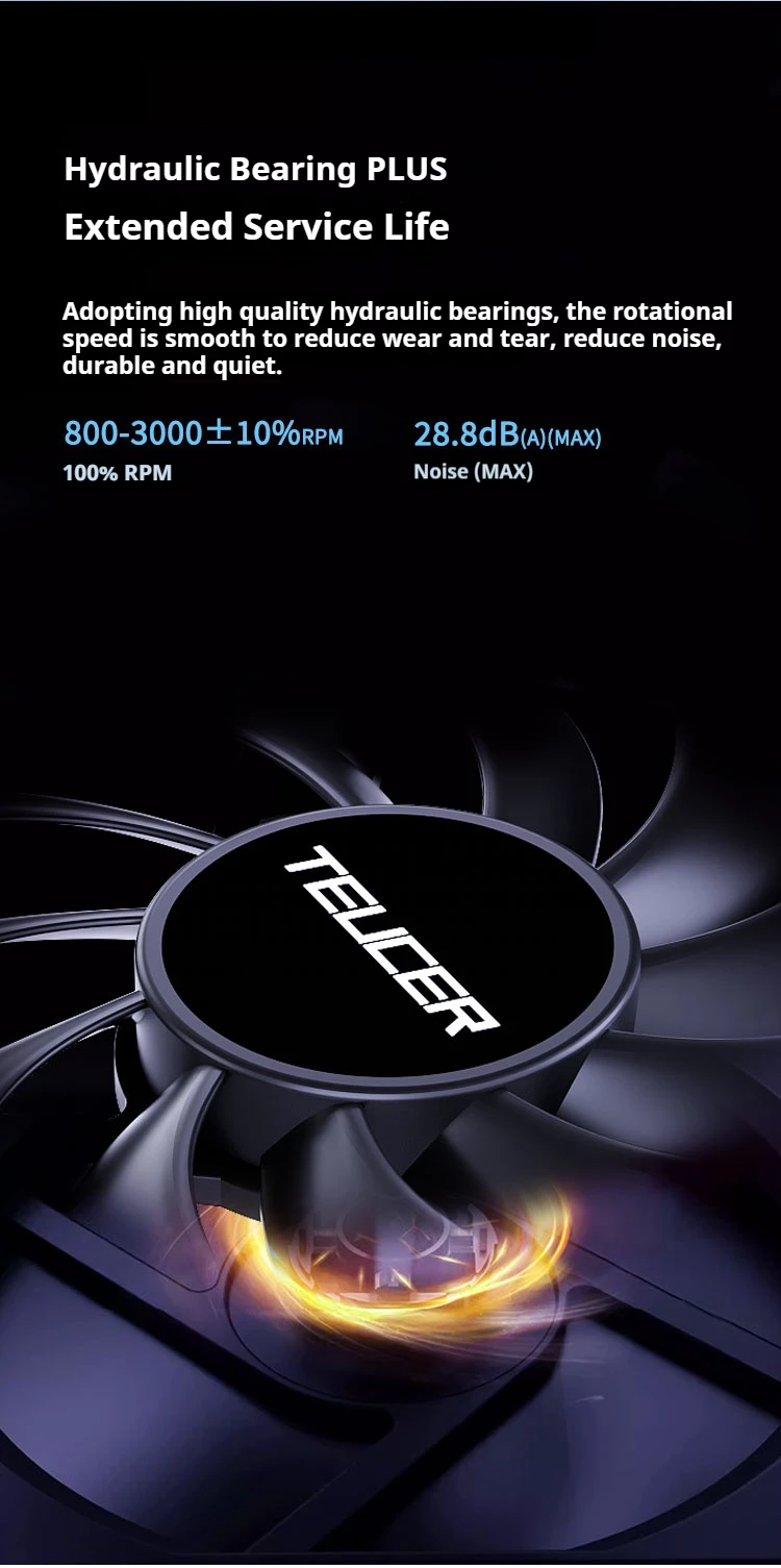 UT-8010 80mm PC Fan, 800-3000RPM 4Pin PWM 11 blade silent Cooling Fan