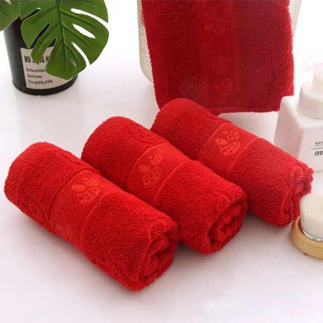 1/2/4pcs Hand Towel Sets Cotton Facecloth Towels Fast Drying Soft Handchief Towel for New Year Spring Festival Wedding Gift 4
