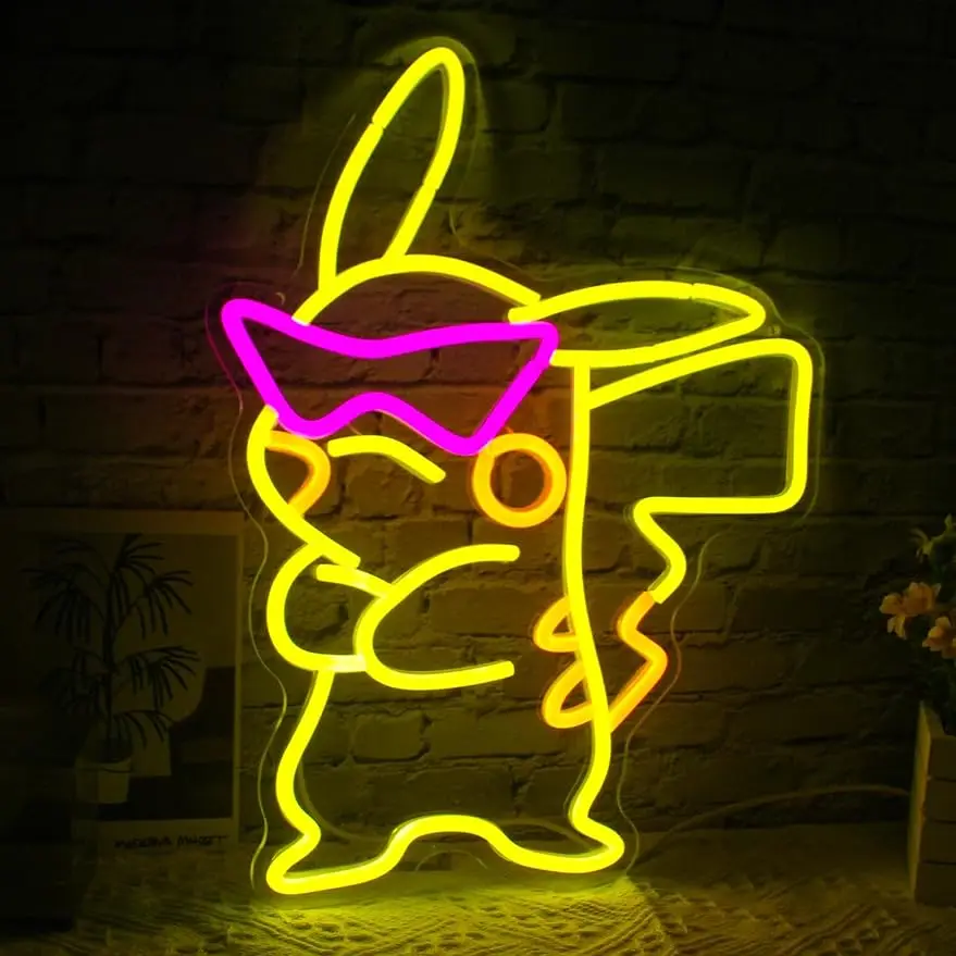 

Squirrel Wearing Sunglasses Neon Signs Funny Anime Game Room Neon Light Cartoon Hanging Neon Lights For Kids Room Living Decor