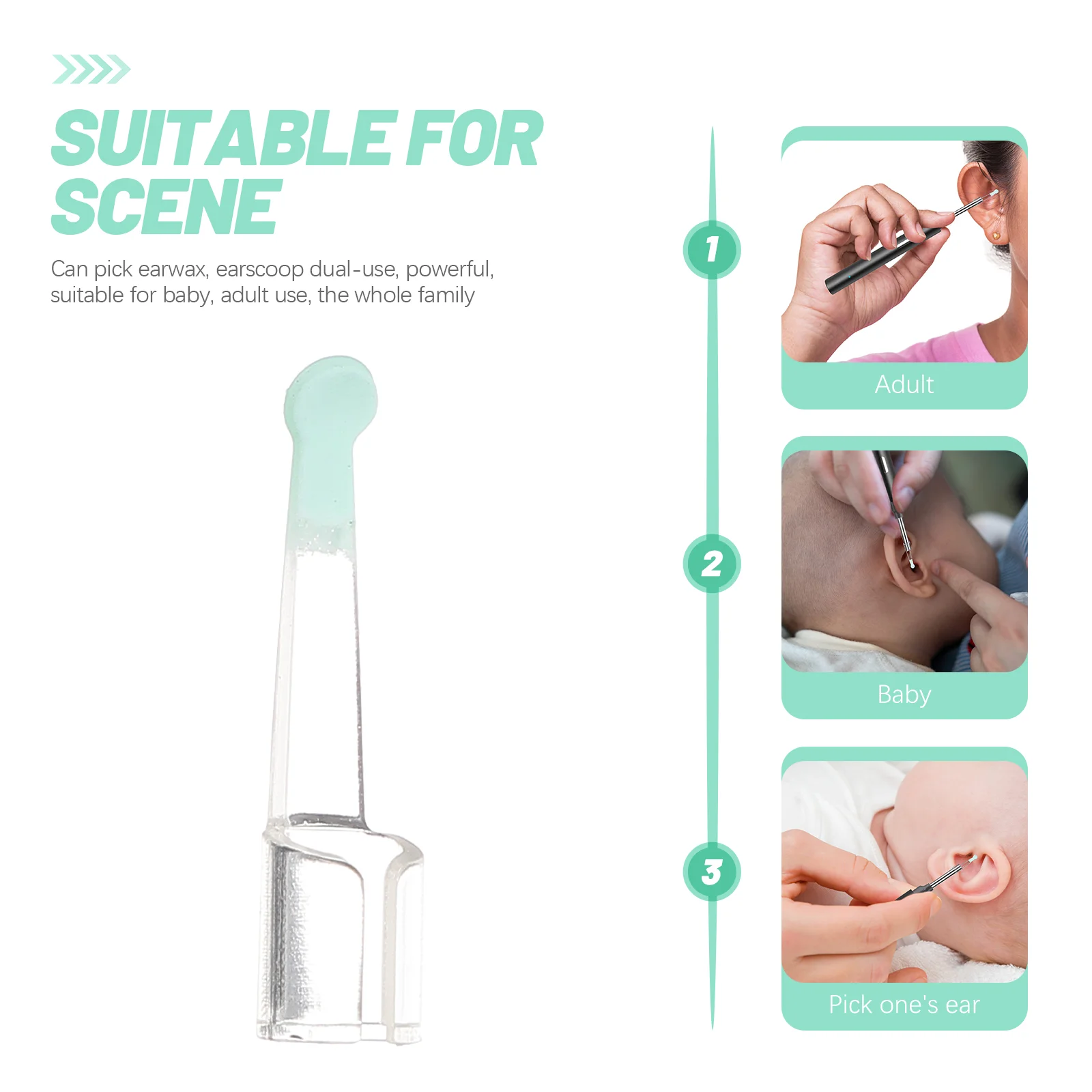 6 Pcs Visual Ear Spoon Head Intelligent Remover Supplies Camera Replacement Tips Spoons Visible Wax Removal Plugs 4