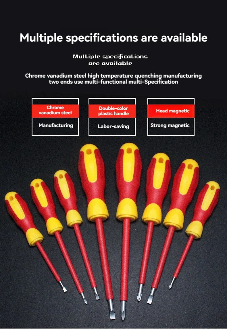 8 PCS Insulated Screwdriver Set Slotted Phillips High Voltage Resistant Screw Driver Electrician's Professional Tools Hand Tools