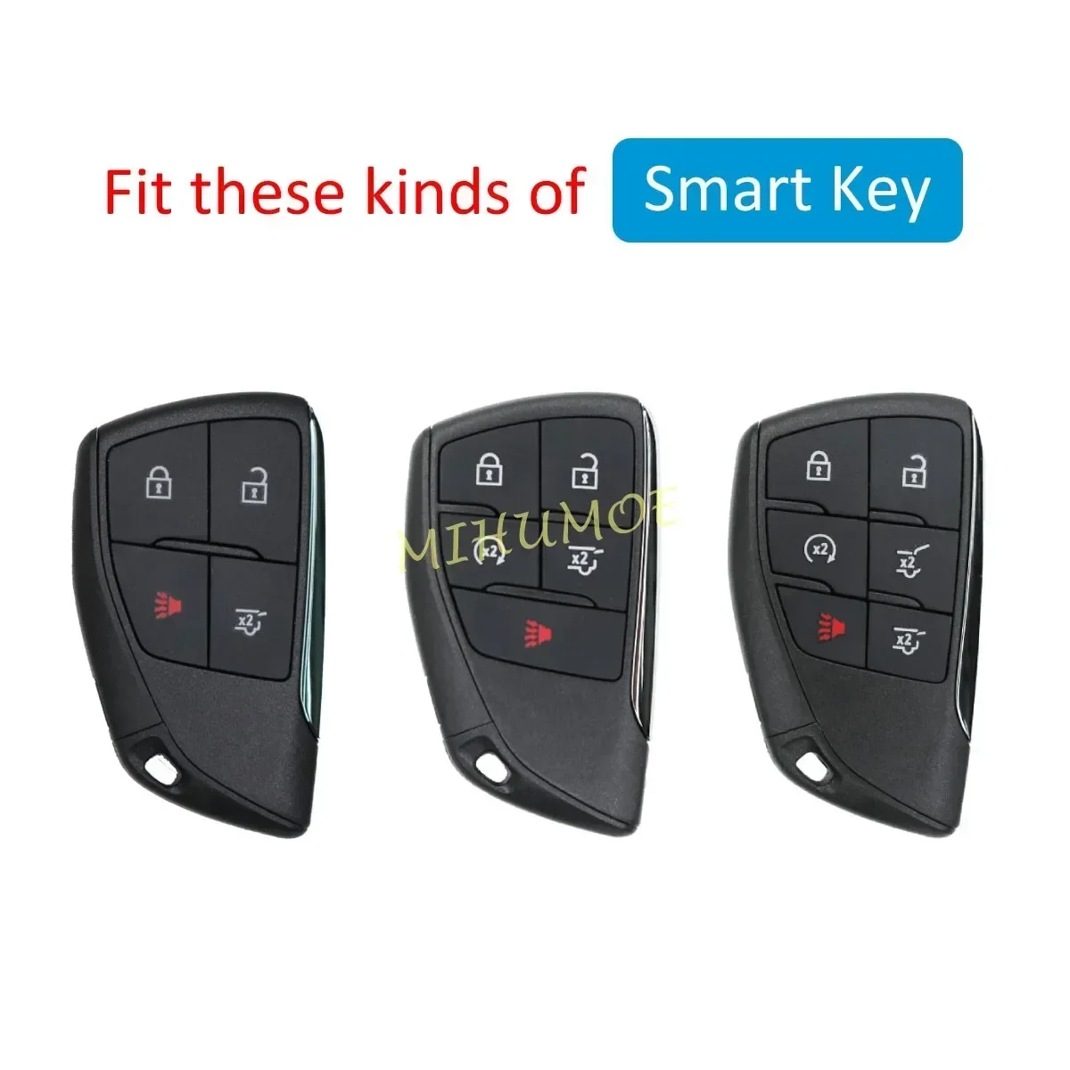 Black Transparent Smart Car Key Fob Case Cover with Keychain