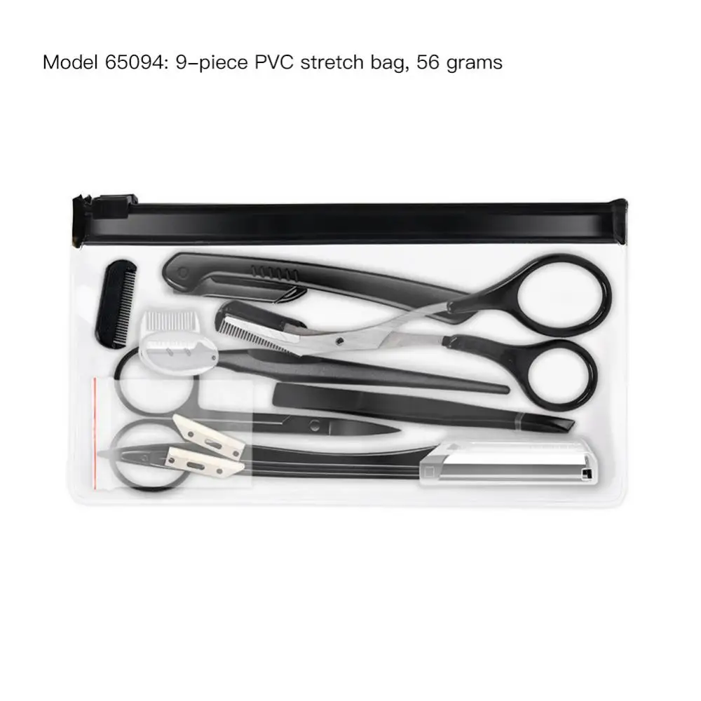 Eyebrow Trimmer Kit with Scissors Comb Razor Tweezers Eyelash Brush for Face