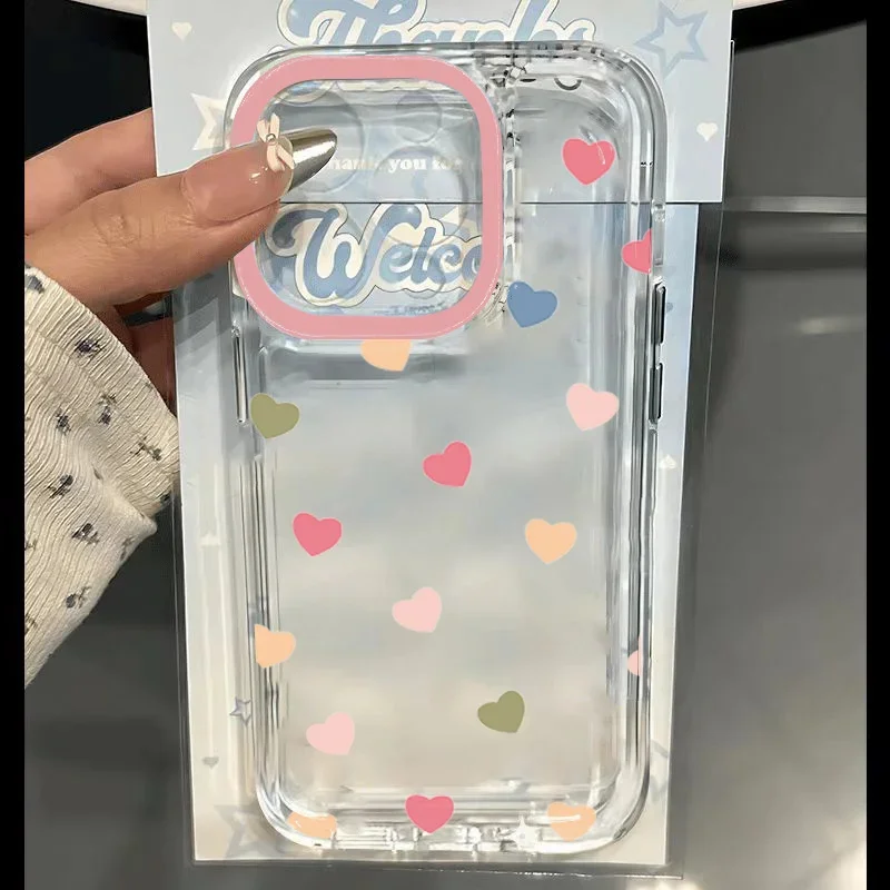 Korea Pink Bowknot Pattern Clear Soft Phone Case