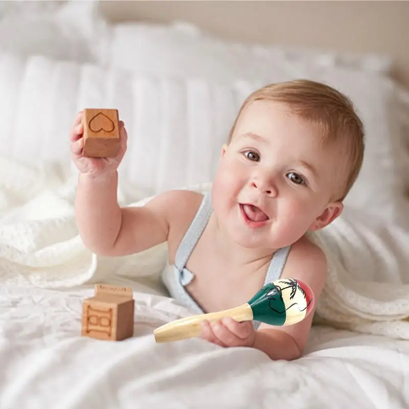 Shakers Musical Instruments Rumba Shaker Rattle Noisemaker 11x3 Inches Rattles Sand Balls Fun Learning Musical Toy Percussion