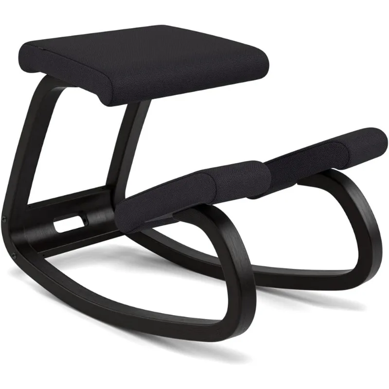 

Varier Variable Balans Original Kneeling Chair Designed by Peter Opsvik (Black Revive Fabric with Black Ash Base)