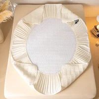 1pcs All Cotton Waterproof Bed Sheet Solid Color Mattress Protective Cover Antibacterial Pure Cotton Dustproof Bedroom Bed Sheet 2