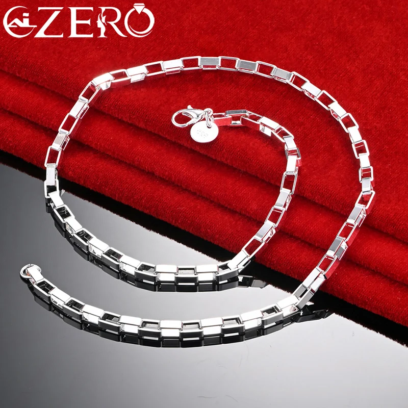 

Цепочка ALIZERO из стерлингового серебра 925 пробы длиной 4 мм, ожерелье-цепочка в коробке для женщин и мужчин, модное очаровательное ювелирное изделие для свадебной вечеринки, рождественский подарок