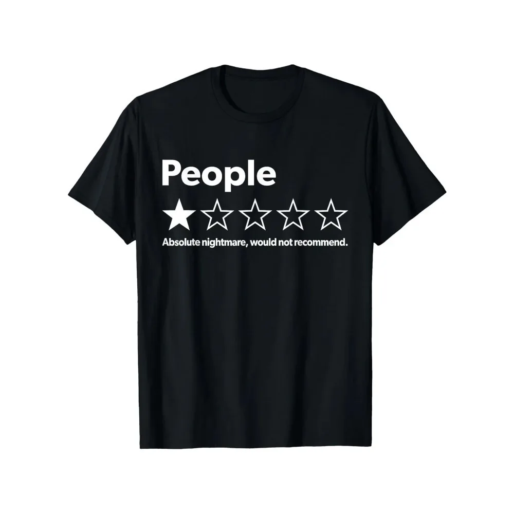 Lustiges T-Shirt Bewertung Ein-Stern-Bewertung Ein absoluter Albtraum Rundhals Kurzarm Damenkleidung Mode Persönlichkeit Minimalistisch