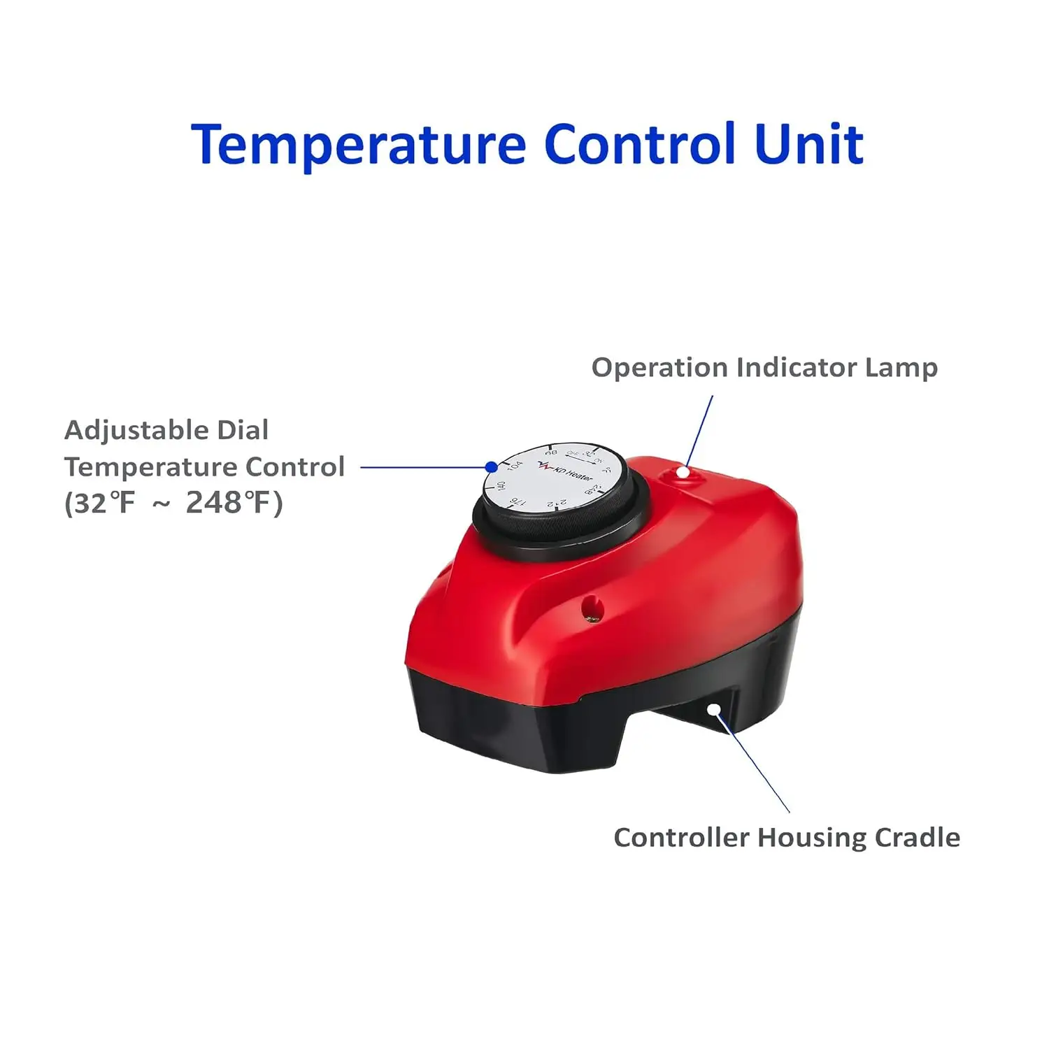 KD 1300W Immersion Bucket Water Heater Auto Shutoff Overheating Prevention Auto Water Level Senor Adjustable Thermostat