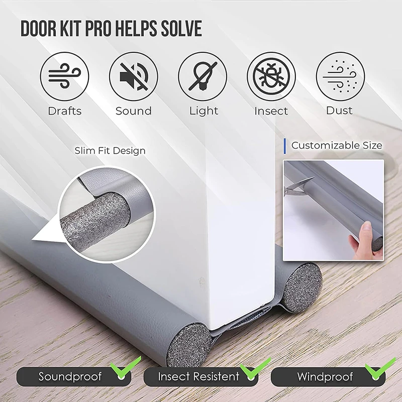 

Under Door Draft Blocker 96cm, Saves Dust For Bottom Door Threshold, Foam Weatherstrip Draft Blocker Lower Sealing Strip Doors
