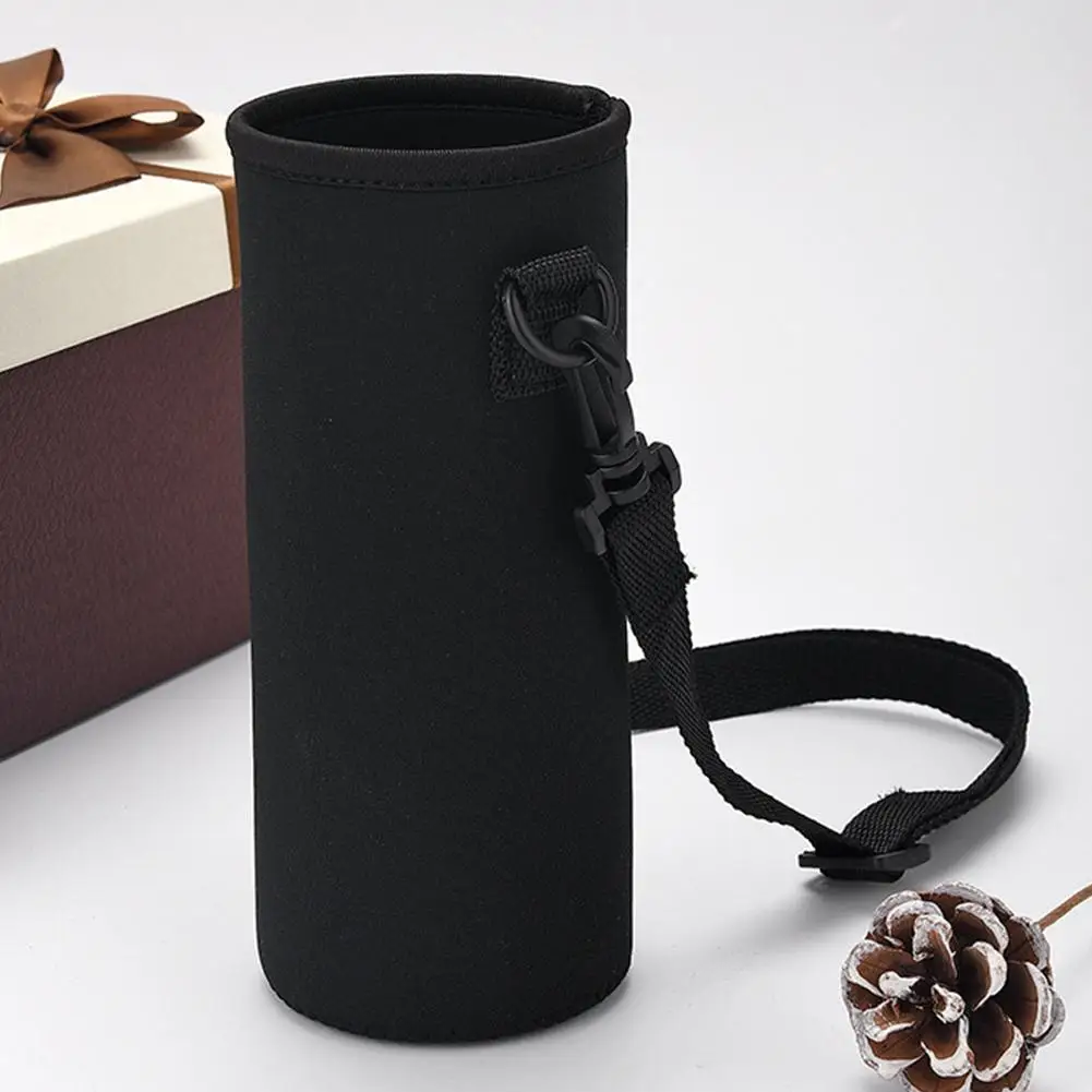 Portable Outdoor Sports Water Bottle Insulated Cup Cover Bag Strap Pouch Storage