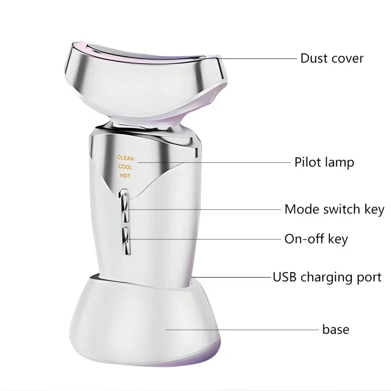 At Home Face Massager 3 In 1 LED Hot Cold Therapy Facial Neck Device For Skin Tightening Anti Wrinkle And Sagging Skin Lifting