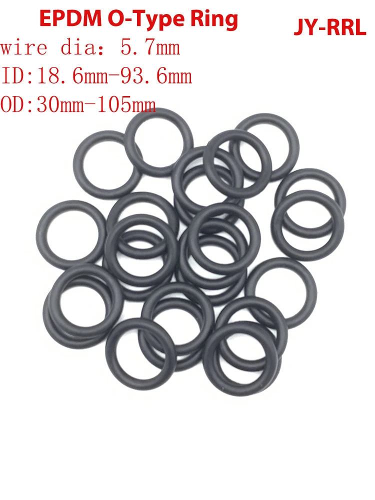 

O-Type Ring Seal Gasket Thickness CS 5.7mm ID 18.6~93.6mm OD 30~105mm EPDM Insulated Waterproof Washer Round Shape Nontoxic