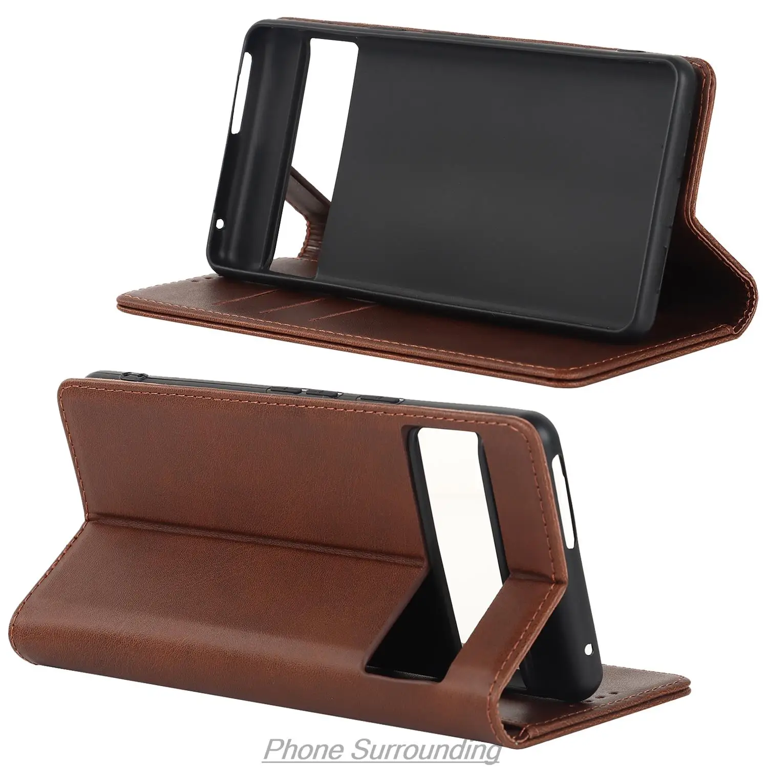 가죽 케이스 구글 픽셀 7 픽셀 7 프로 플립 케이스, 카드 홀더 홀스터 마그네틱 어트랙션 커버 케이스 지갑 케이스