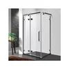 Hot Sale High Quality Metal Frame Free Standing Tempered Glass Shower Door Stainless Steel Hinge Pivot Shower Door 2