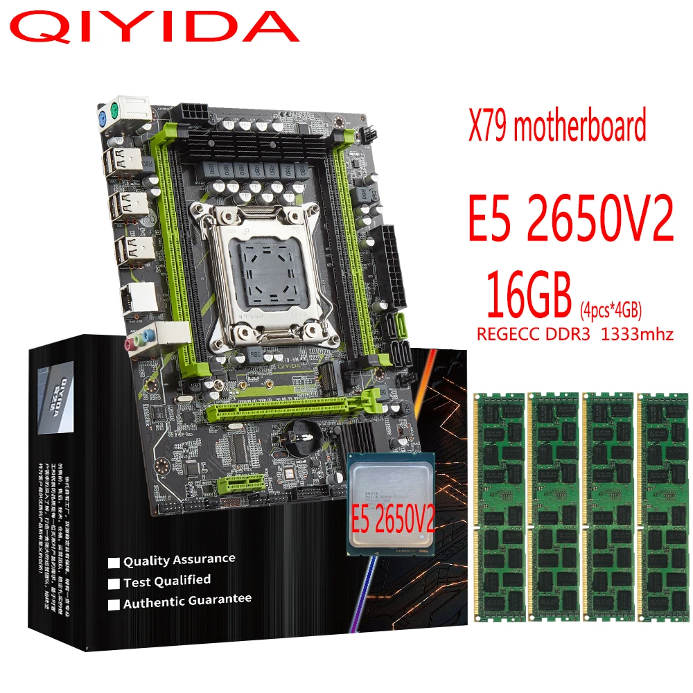 X79 Motherboard Set With LGA2011 Combos Xeon E5 2650 V2 CPU 4pcs x 4GB