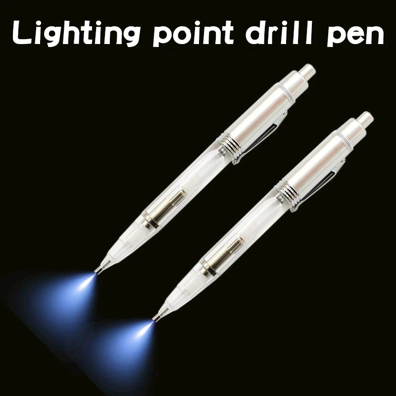 Metal Luminous Point Diamond Pen Dot Diamond Pen Tool Colorful DIY Handmade Painting Dot Drill LED Lighting