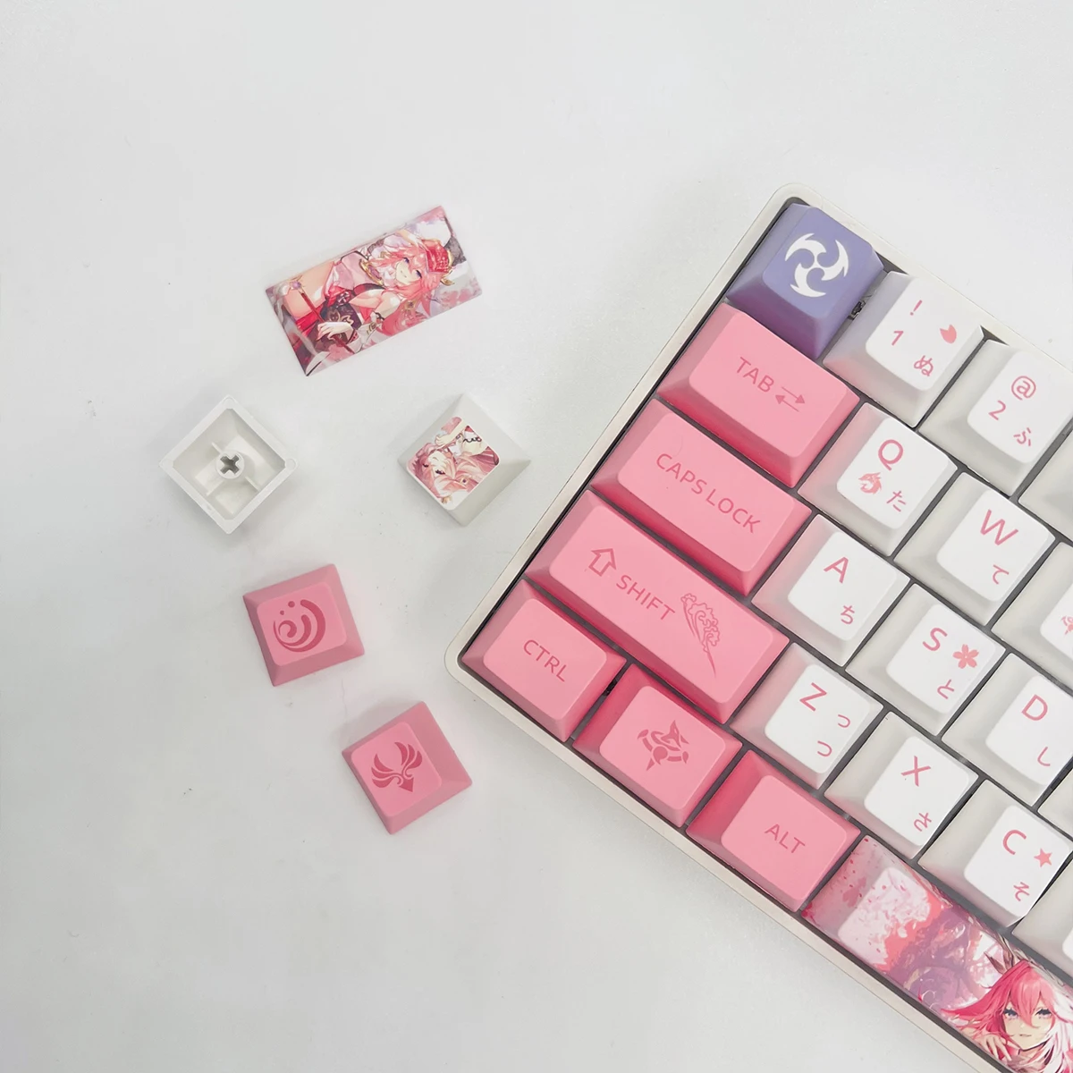 Genshin Impact Keycaps, Beleza Keycaps, Teclado Miko,