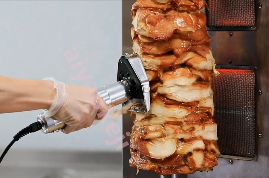 220V  elektrický kebab kráječ kapesní shawarma krájení stroj BBQ opéci maso řezací stroj