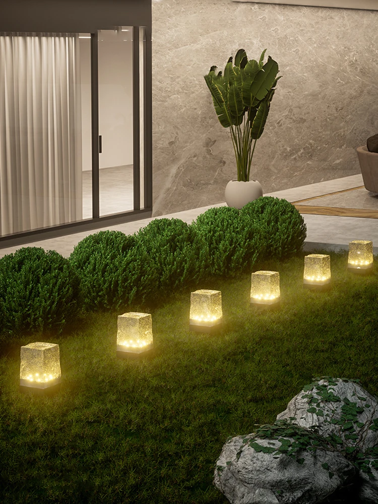 Description Picture 3 of item1PCS Outdoor Solar Lights Villa Courtyard Layout Lawn Light Waterproof Balcony Garden Terrace Decoration Ice Brick Buried Lights