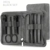 7 in 1 Nail Clippers and Beauty Tool Portable Set, Martensitic Stainless Steel Manicure Set, with Gray Leather Bag, Suitable for 1