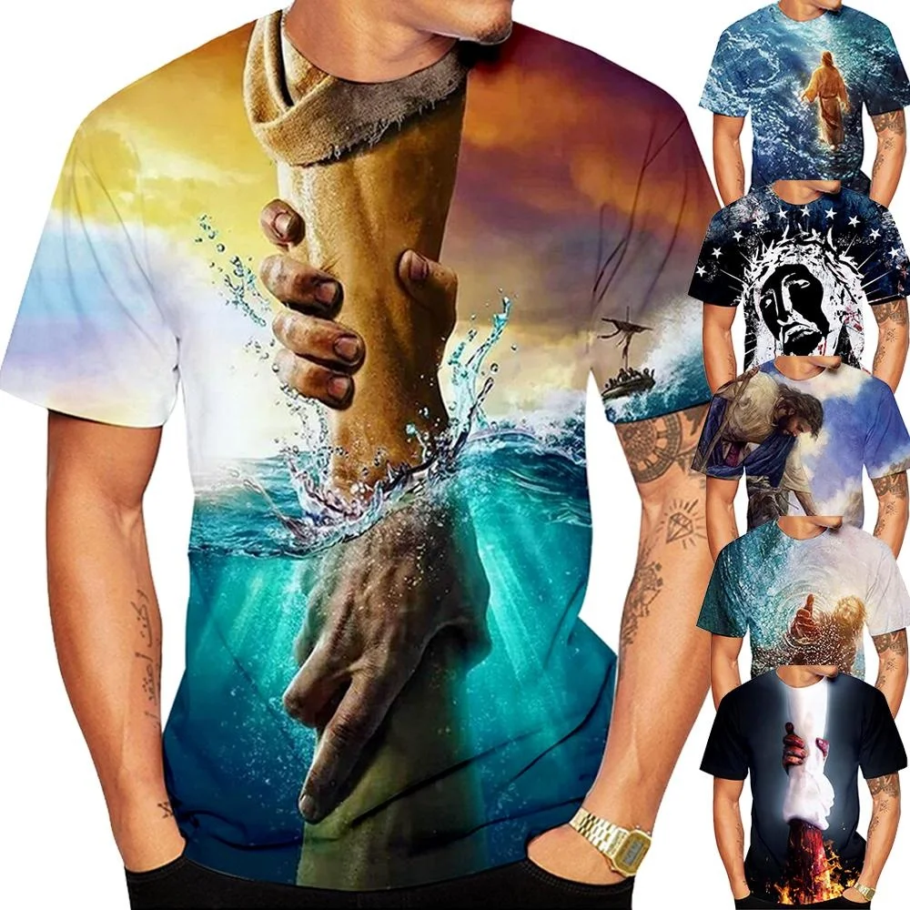 

2023 about Jesus Love Everyone Christian The Cross 3D T-shirt New Fashion Women Mens T-shirt