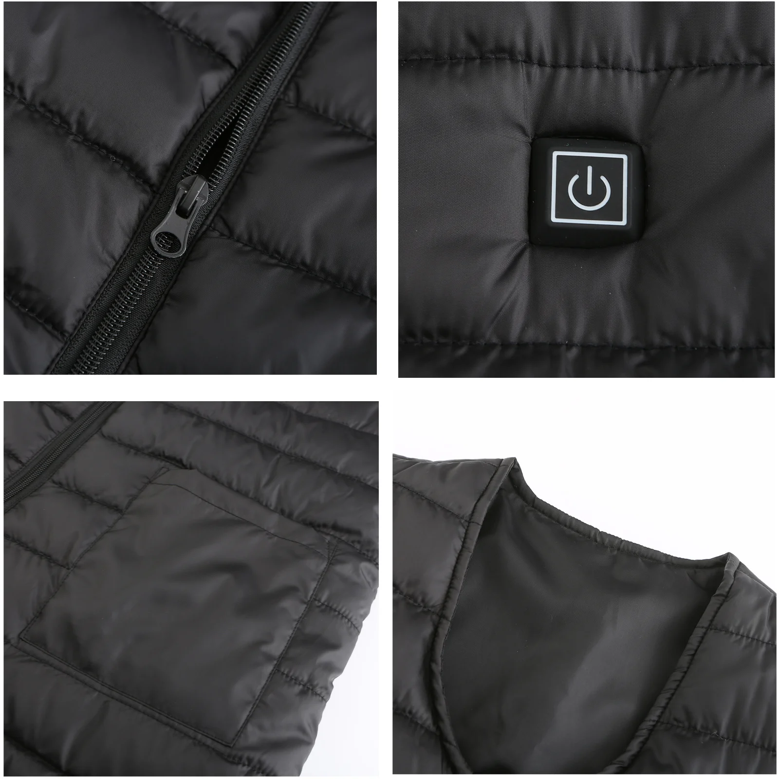 10 Areas V Neck Heated Vest USB Smart Thermal Vest Men Women Self Heating Coat Winter Thermal Chaleco Plus Size M-7XL heated jacket