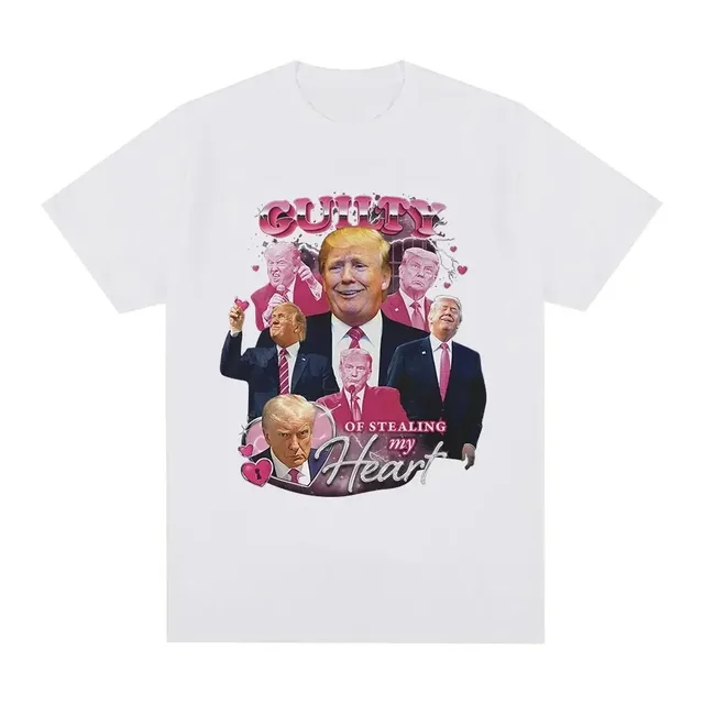 Funny Donald Trump Stealing My Heart Guilty T-shirt Men's and Women's High Quality Soft Casual Short sleeved T-shirt Unisex 2