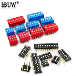 10PCS Blue Slide Toggle Switch Module with Adjustable Positions (Red DIP 8 way)