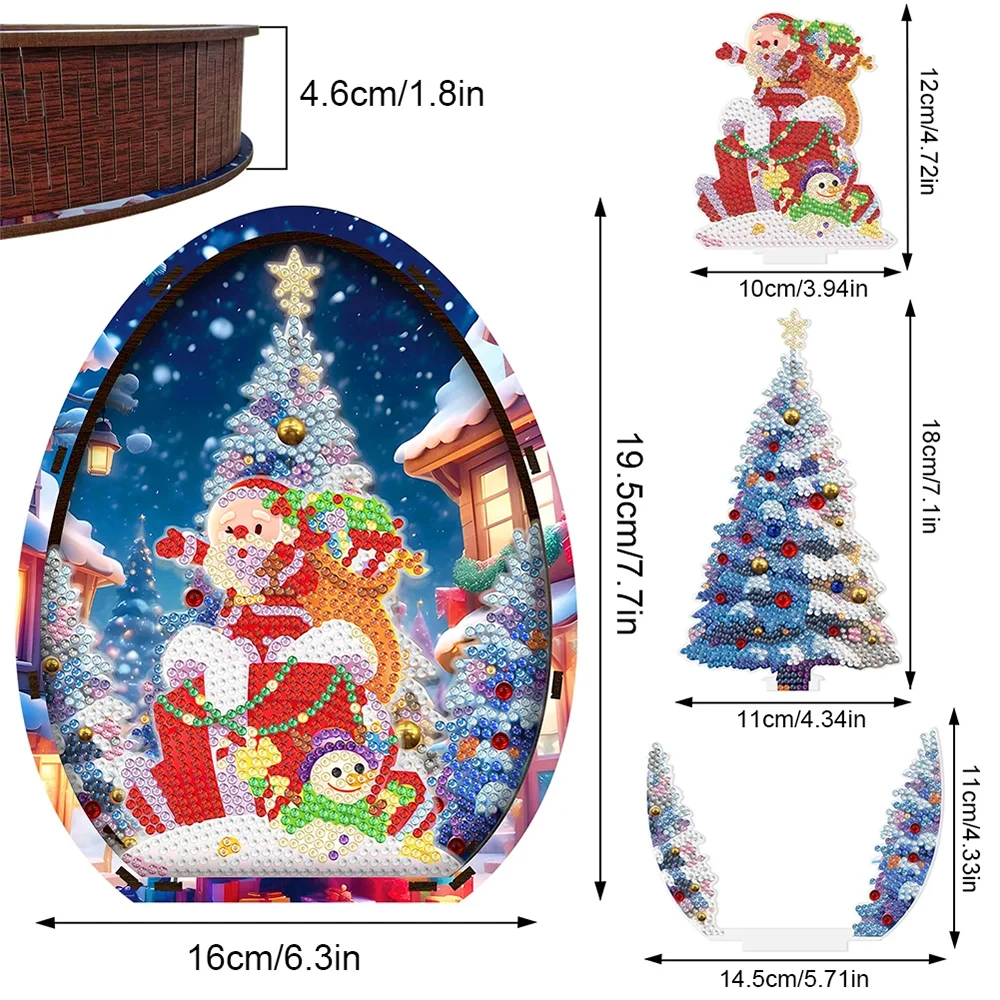 GADITIEK Diamond Painting Kerstdecoratie, 5D Diamond Painting voor volwassenen, tafeldecoratie, 5D Diamond Painting, ornament, diamant, Kerstmis (sneeuwpop en eland
