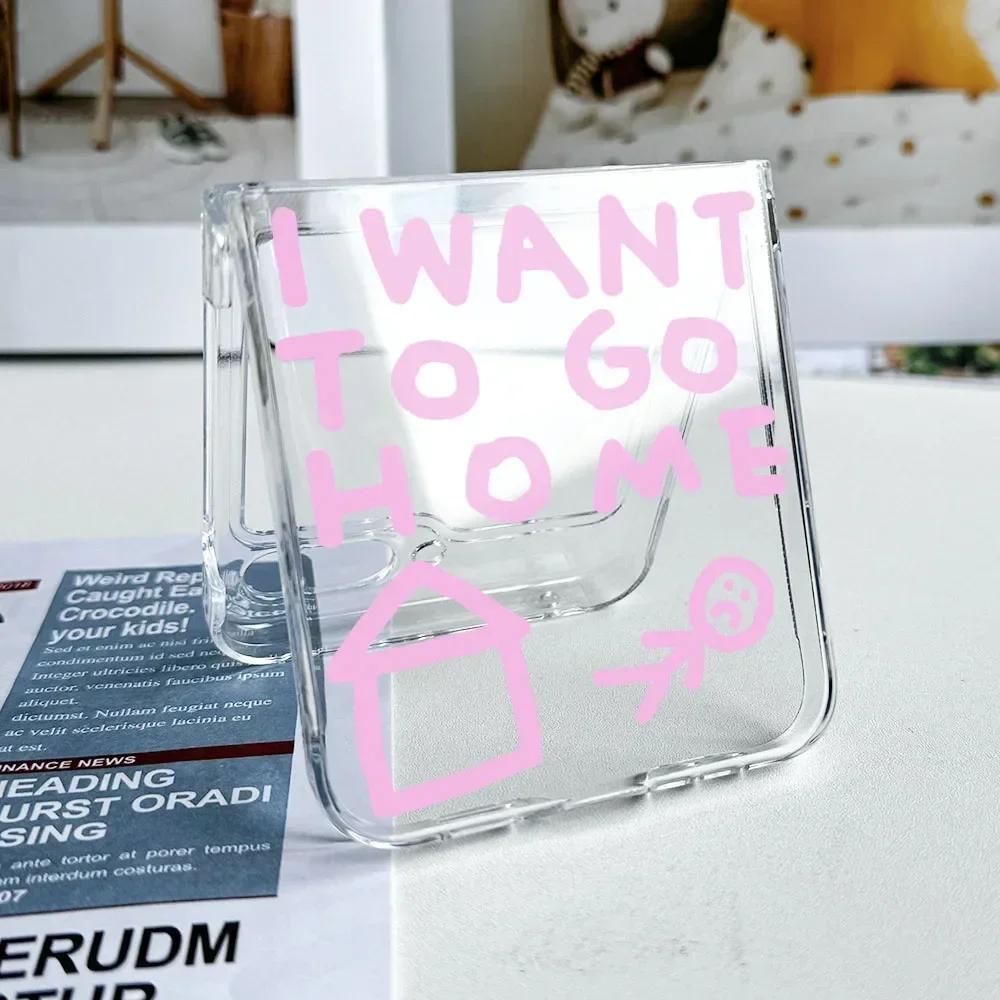 I WANT TO GO HOME' Transparent Patterned Clear Phone Case