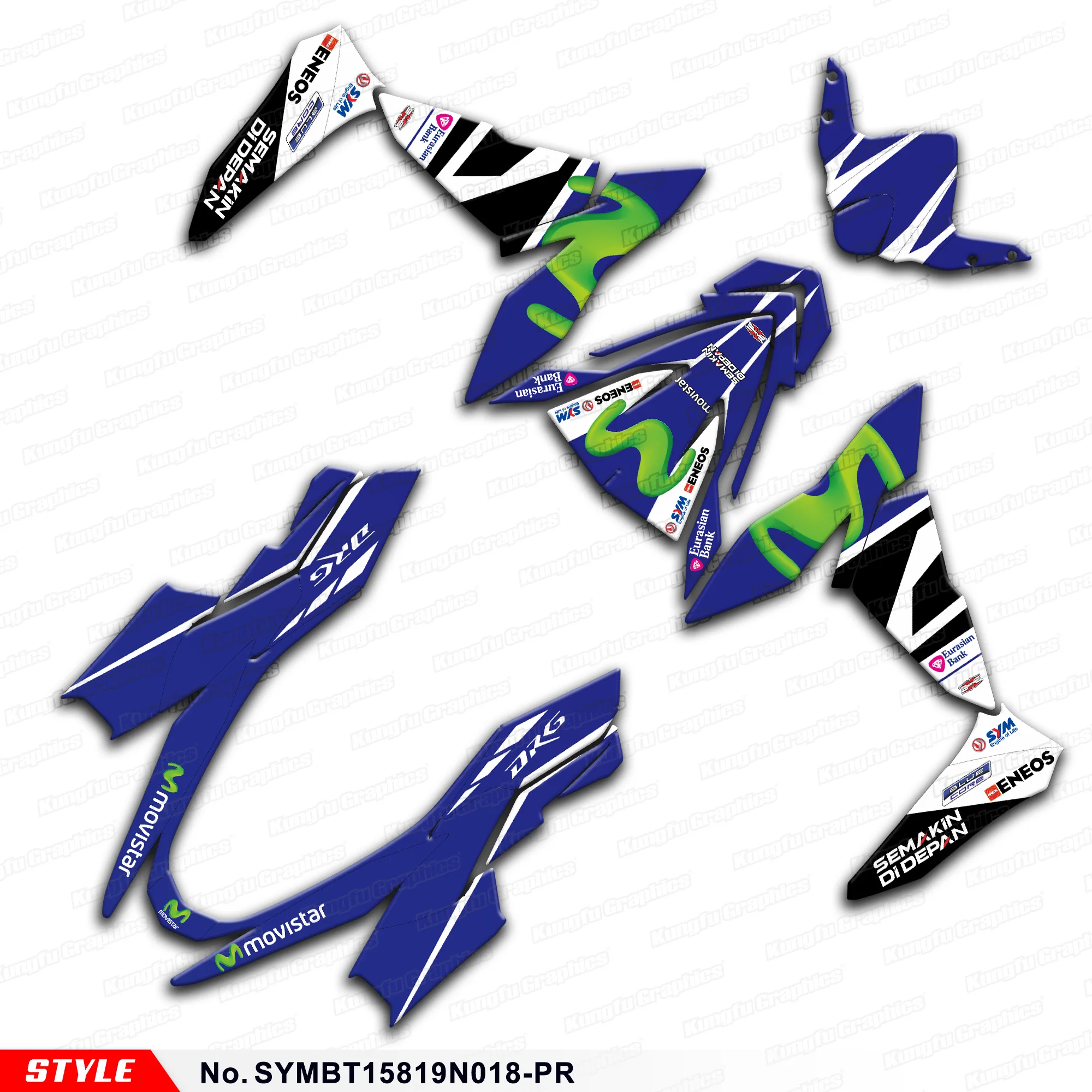 

Наклейки, наклейки, наклейки для SYM DRG BT 158 2019-2020, SYMBT15819N018-PR