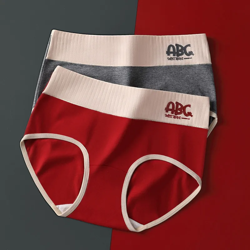 سراويل داخلية نسائية مثيرة للخريف قابلة للتنفس، سراويل داخلية ناعمة مريحة، ملابس داخلية متوسطة الخصر، ملابس داخلية من القطن الخالص