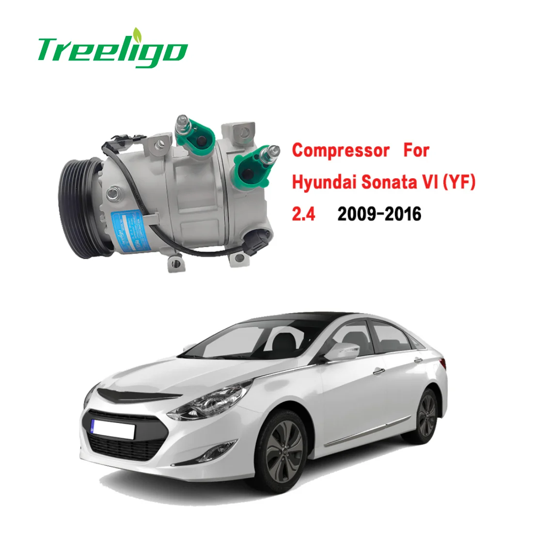 Car Air Conditioning Compressor For Hyundai Sonata VI YF 2.4 2009 2010 ...