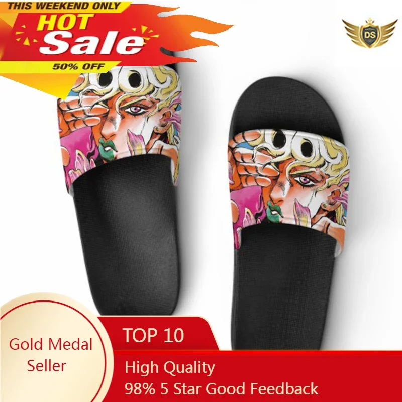 JoJo Bizarre Adventure Unisex Slippers Printing Home Slippers Thick Sole Sandals Women men Shoes Ladies Flip Flops Indoor Flat indoor home slippers unisex couple shoes lovers floor plastic bathroom slippers soft comfortable women flip flops men sandals