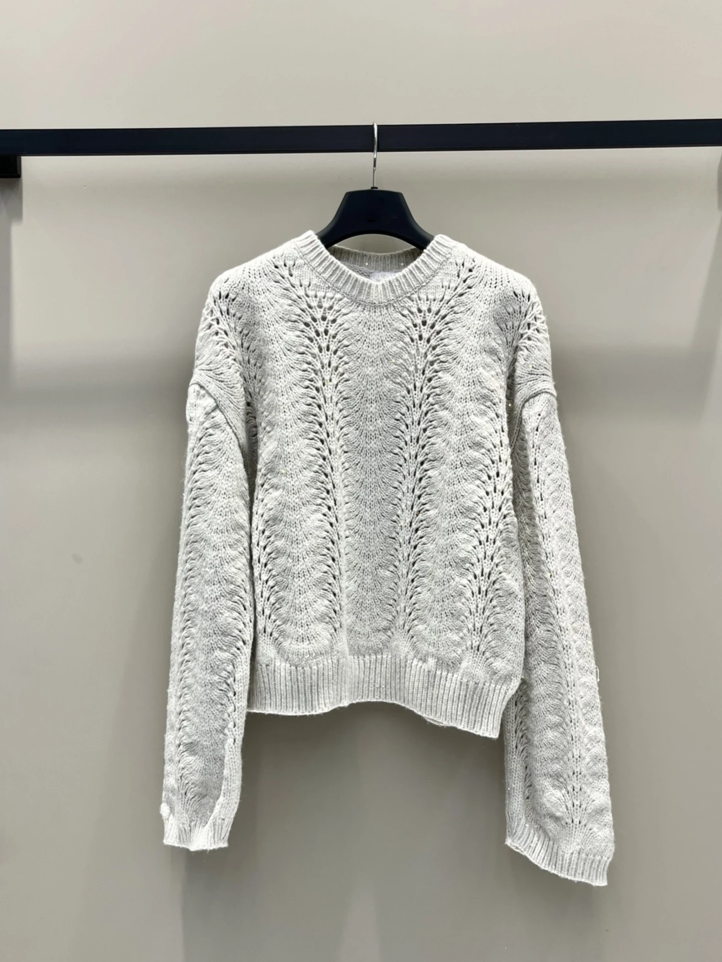 

Women'S Sweater Autumn Cashmere Mesh Embroidered Sweater Loose High Quality Fashionable Commuting Top Female
