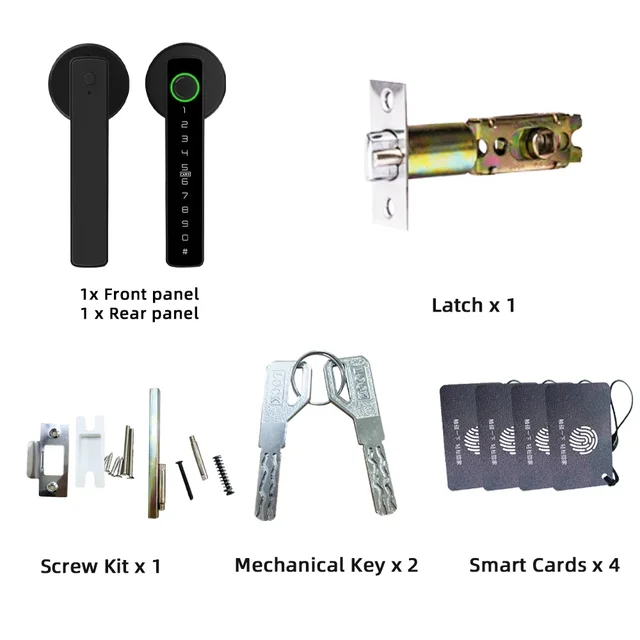 M5 Tuya BLE Fingerprint Door Lock Digital Electronic Lock with Password/Key/IC Card/ Smartlife/ Tuya APP Unlock 6