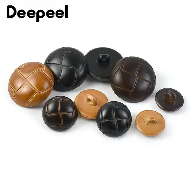 50Pcs 15-25mm 플라스틱 모조 가죽 단추 라운드 바느질 버클 자켓 코트 가방 의류 의류 액세서리 수리 공예