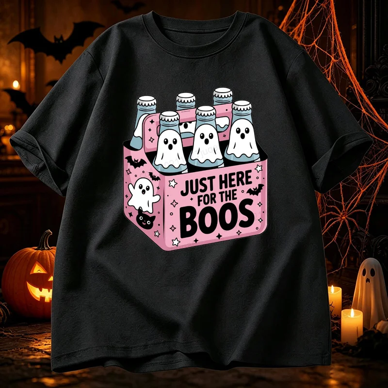 Nur Hier Für Die Boos Shirt Lustiges Halloween Bier T-Shirt Herren T-Shirt Halloween Party T-Shirts Gruselige Party T-Shirts Geschenke