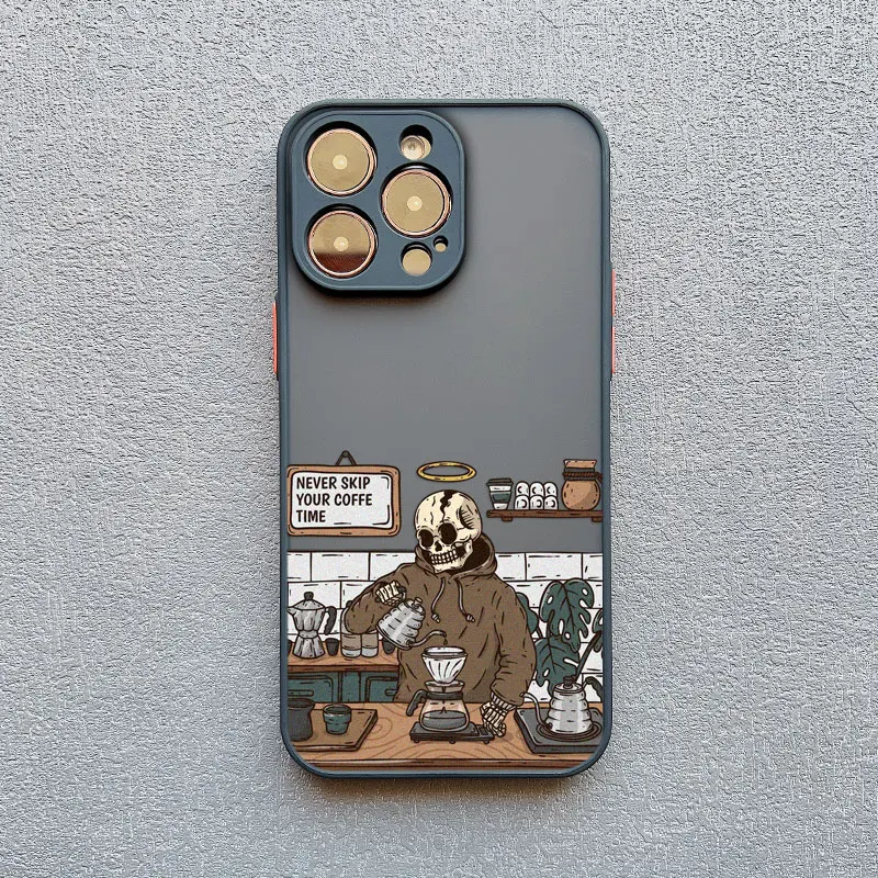 Skull Coffee Trendy Phone Case - Shockproof Design